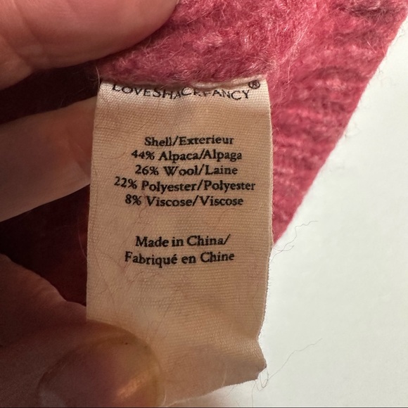 LoveShackFancy Kingston Rose Pink Fringe Sweater Alpaca Wool Sweater - Picture 16 of 16